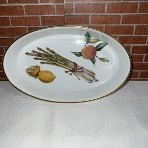 Vintage Royal Worcester China Evesham Gold Pattern Oval Casserole Baker Dish #5
